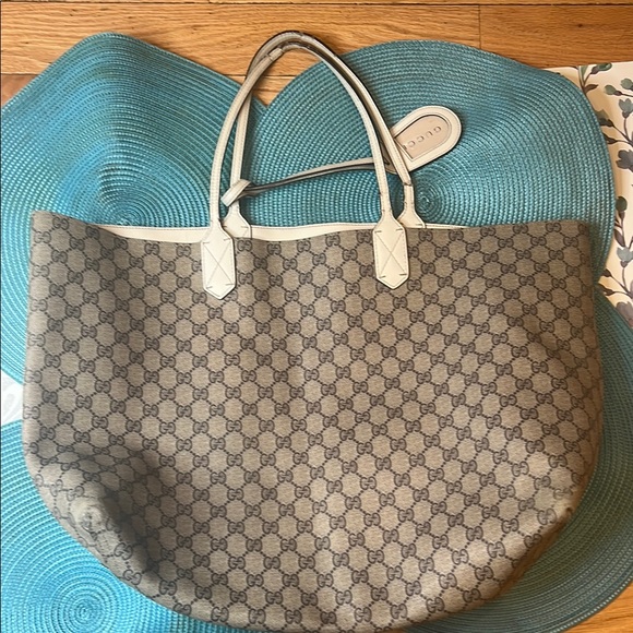 Gucci Reversible Cream Leather Tote Bag Large - Picture 14 of 17